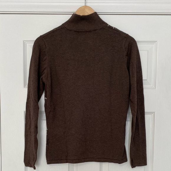 Alexis brown mock neck wool blend sweater Size Medium - Picture 2 of 4